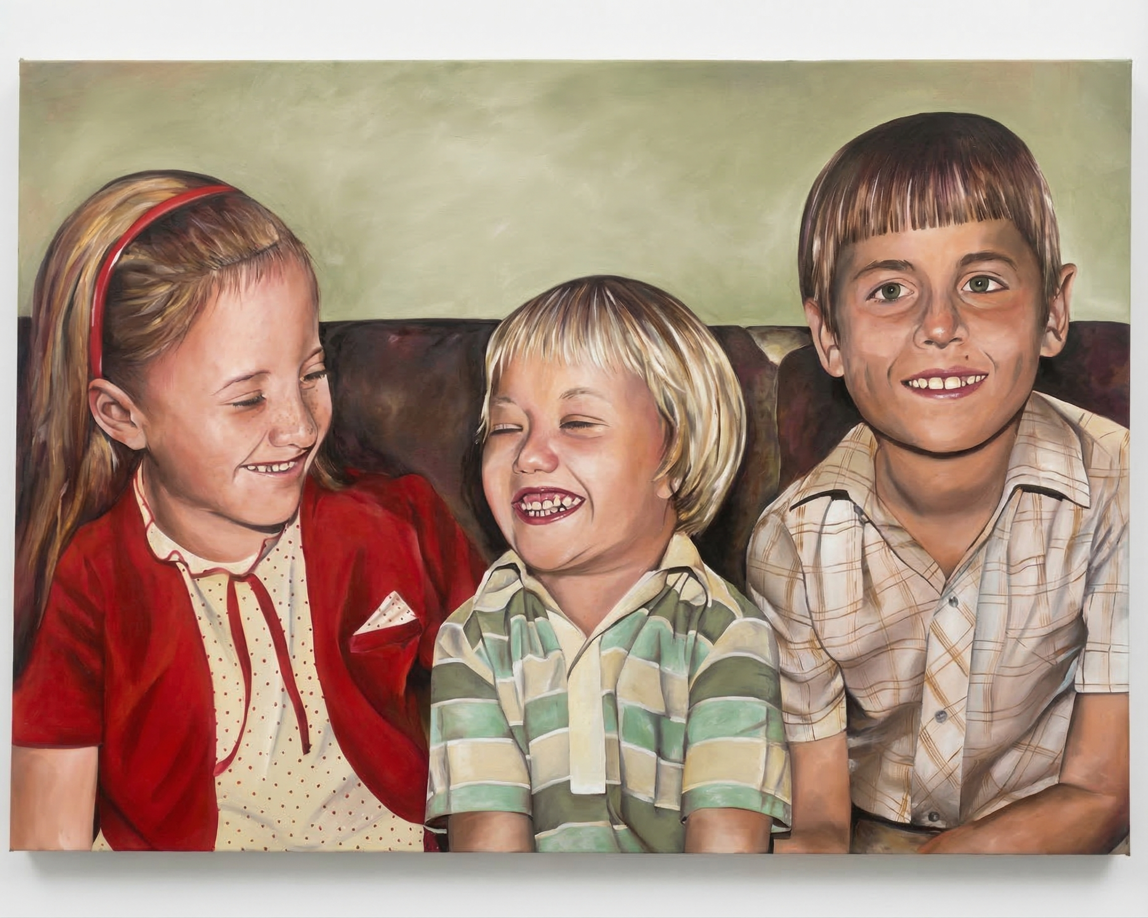 Three Laughing Children - Oil on Canvas